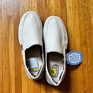 Hey Dude White Slip-On Shoes